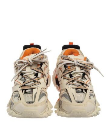 balenciaga-White-Whiteorange-Leather-And-Mesh-Track-Sneakers_1